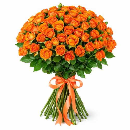 Розы Кустовые оранжевые