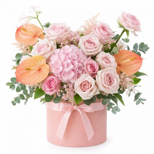 Цветы в шляпной коробке «Оазис»