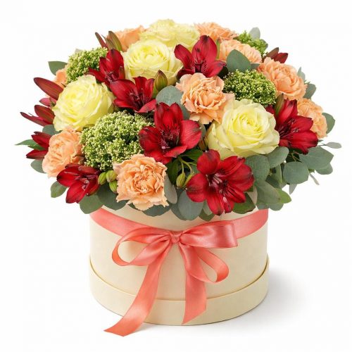 Цветы в коробке «Элегантный шик»