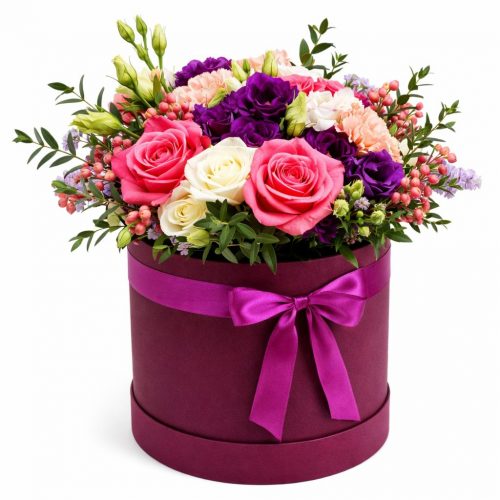 Цветы в шляпной коробке «Розмари»