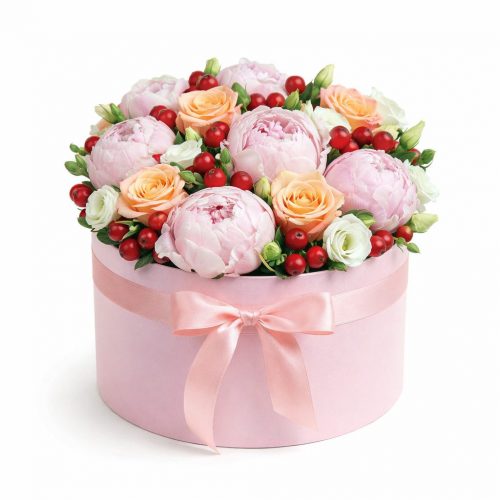 Цветы в коробке «Рассвет»