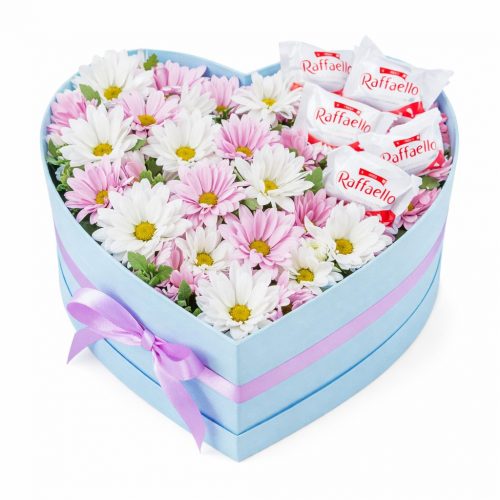 Цветы в шляпной коробке «Сиреневый закат»