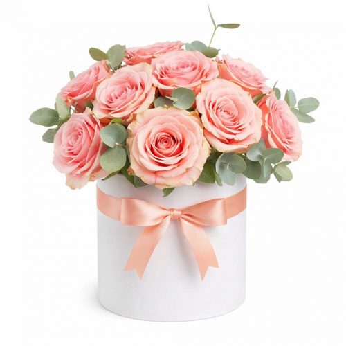 Цветы в шляпной коробке «Сияние»