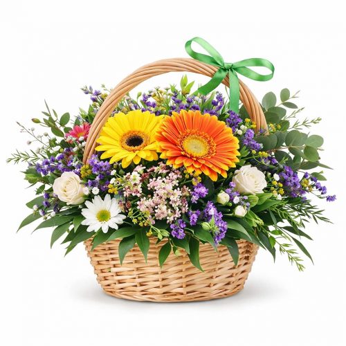 Цветочная композиция в корзине «Мегамикс»