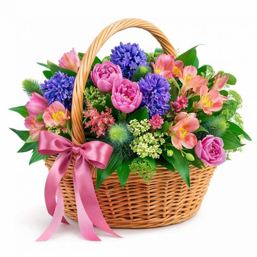 Цветочная композиция в корзине «Вдохновение»