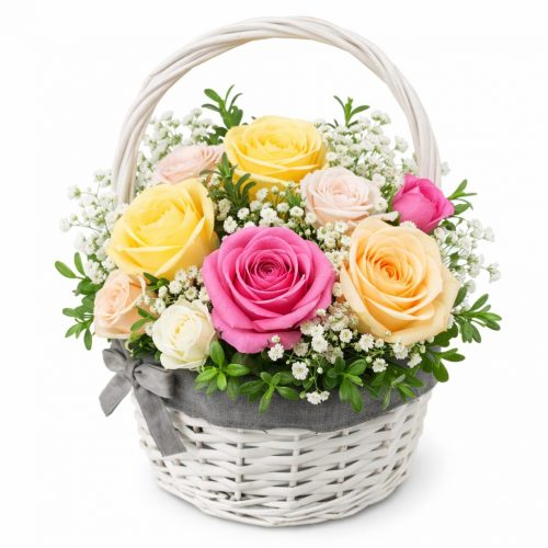 Корзина с цветами «Весенний Вдох»