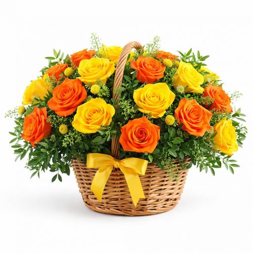 Корзина с цветами «Солнечный Взрыв»