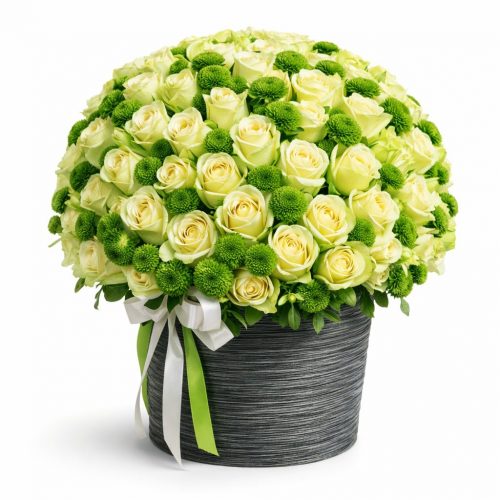 Ведро с цветами «Зеленый бриз»